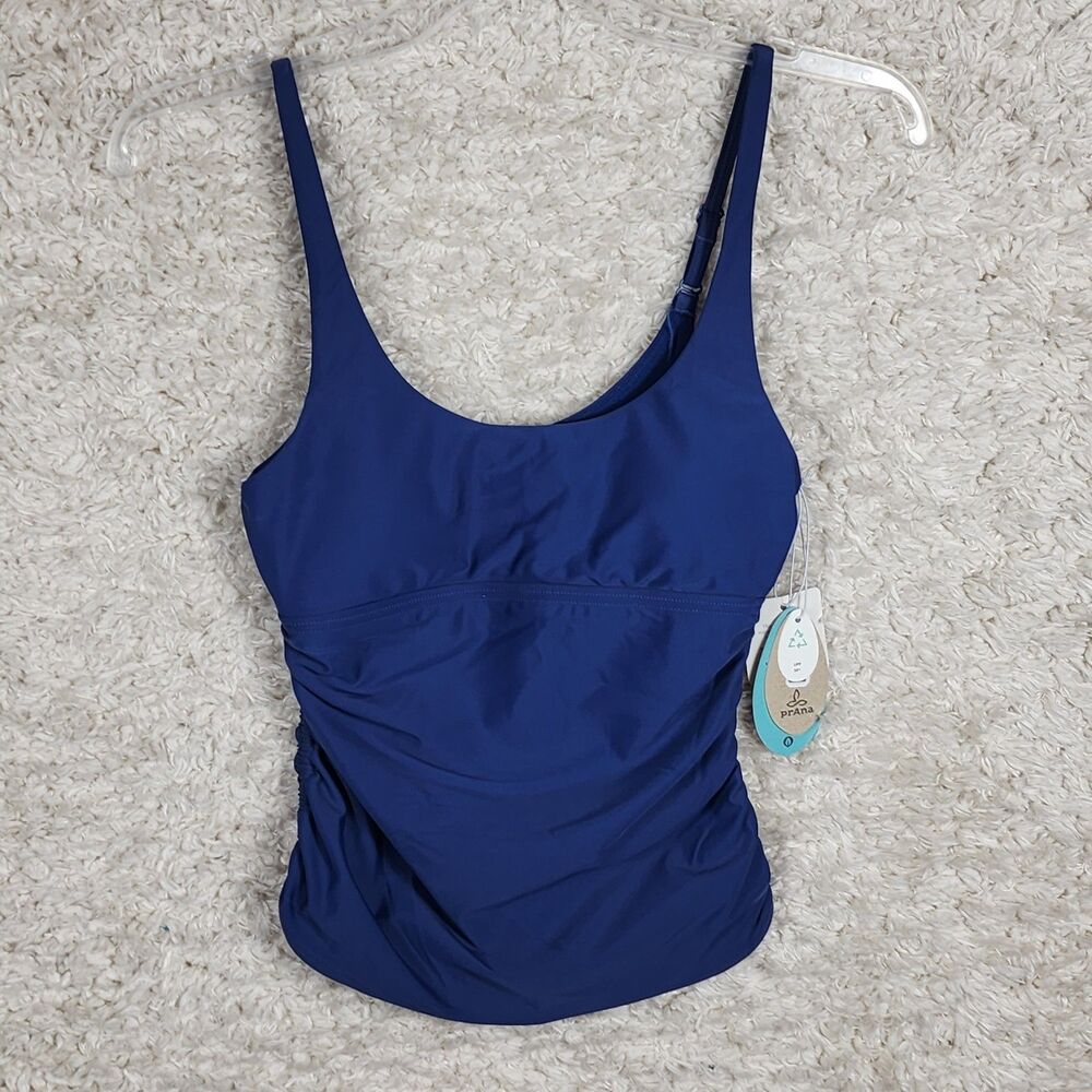 Prana Tankini Swimsuit Womens XSmall Blue UPF 50 Plus Adjustable Straps Eco Swim